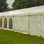 White marquee on lawn