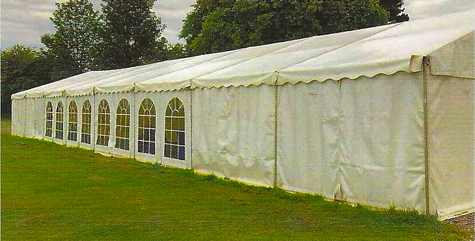 White marquee on lawn